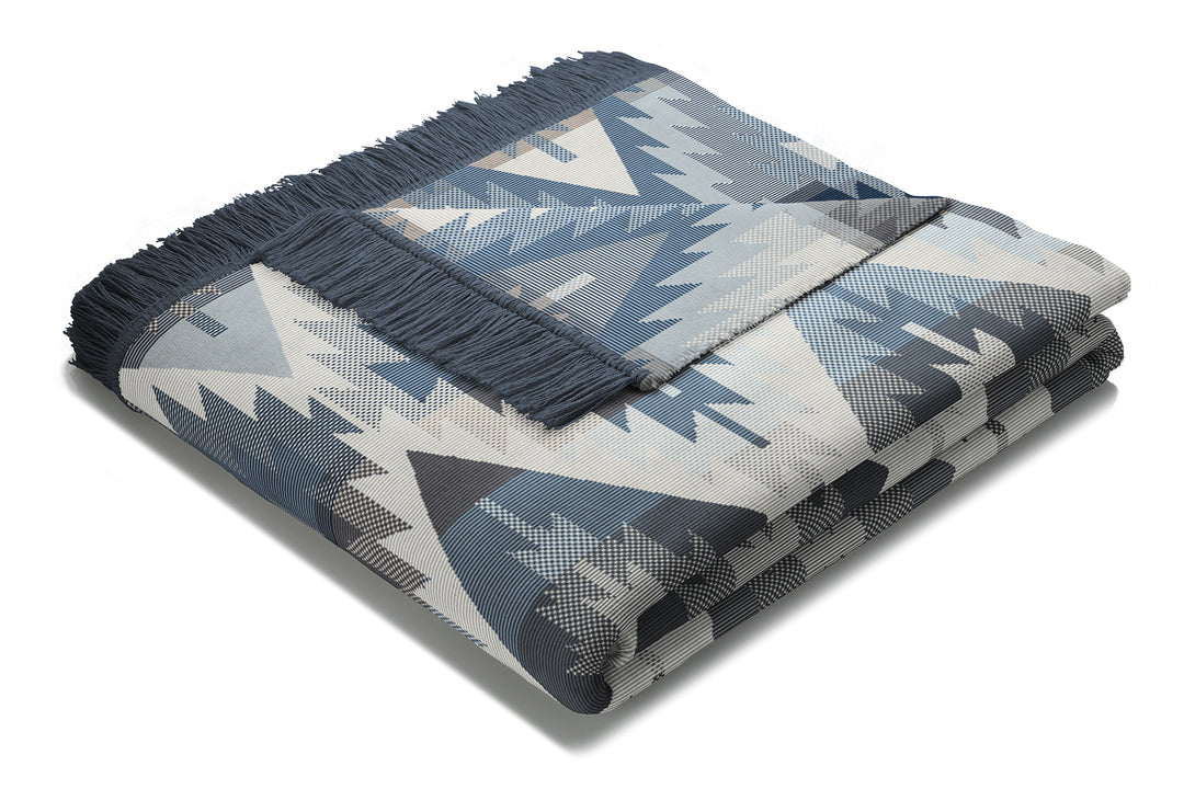 Ikat Diamond Blue Blanket