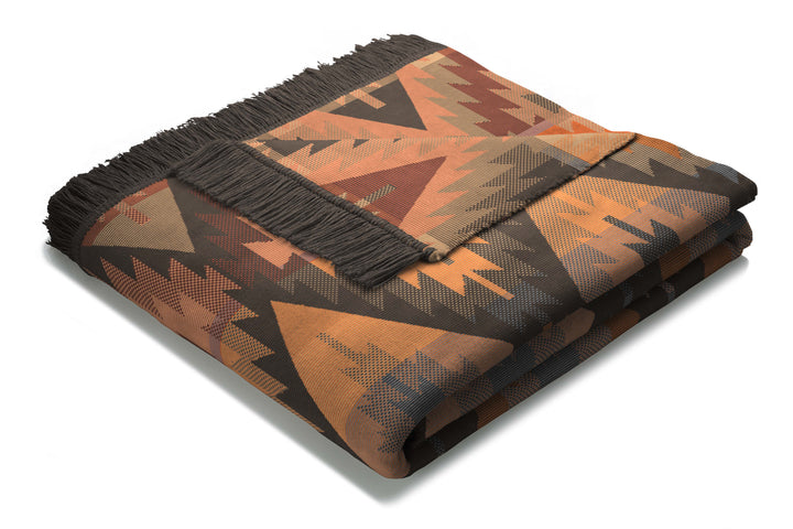 Ikat Diamond Charcoal/Orange Blanket