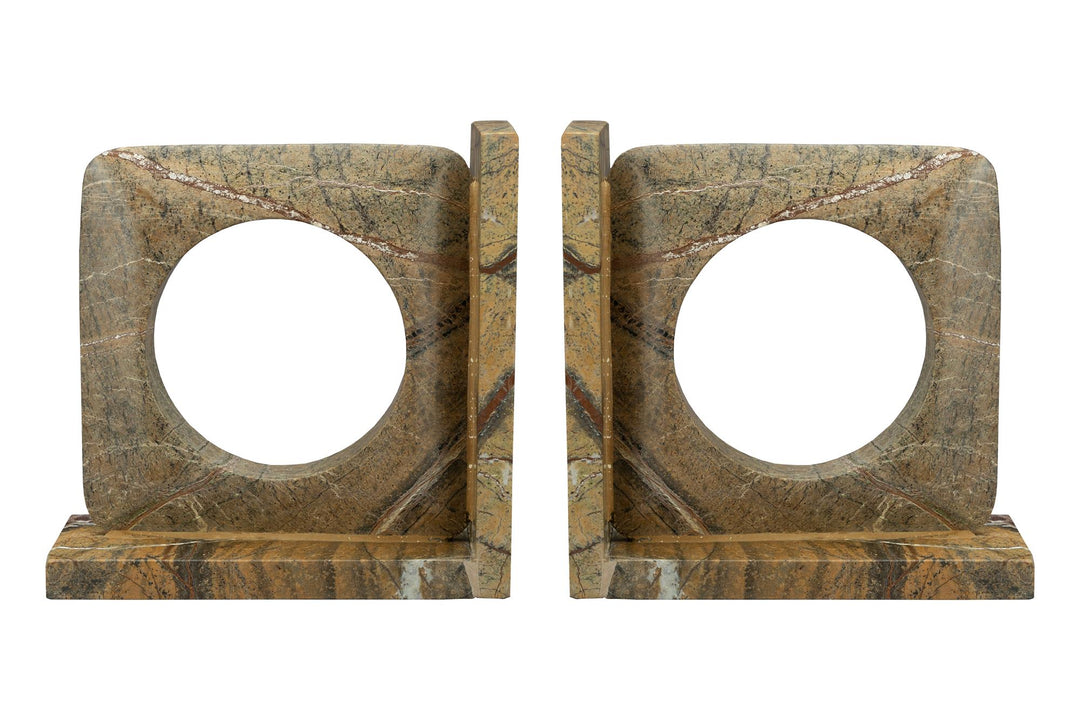 Brown Marble Satpura Book Ends
