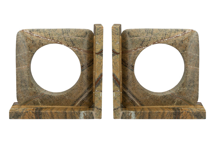 Brown Marble Satpura Book Ends