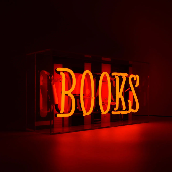 Books Neon Glass Sign