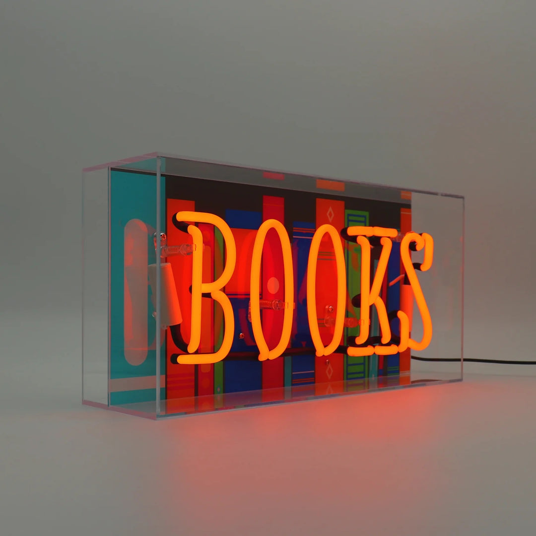 Books Neon Glass Sign