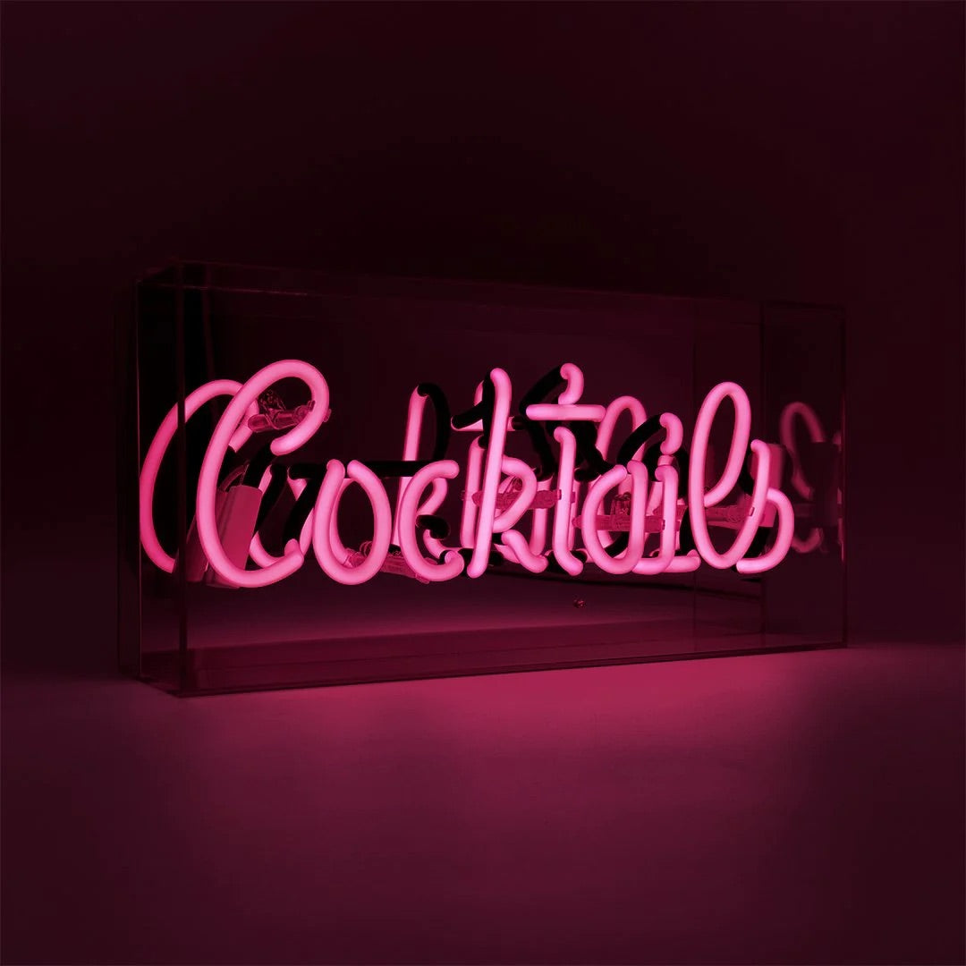 Neon Cocktail Glass Sign