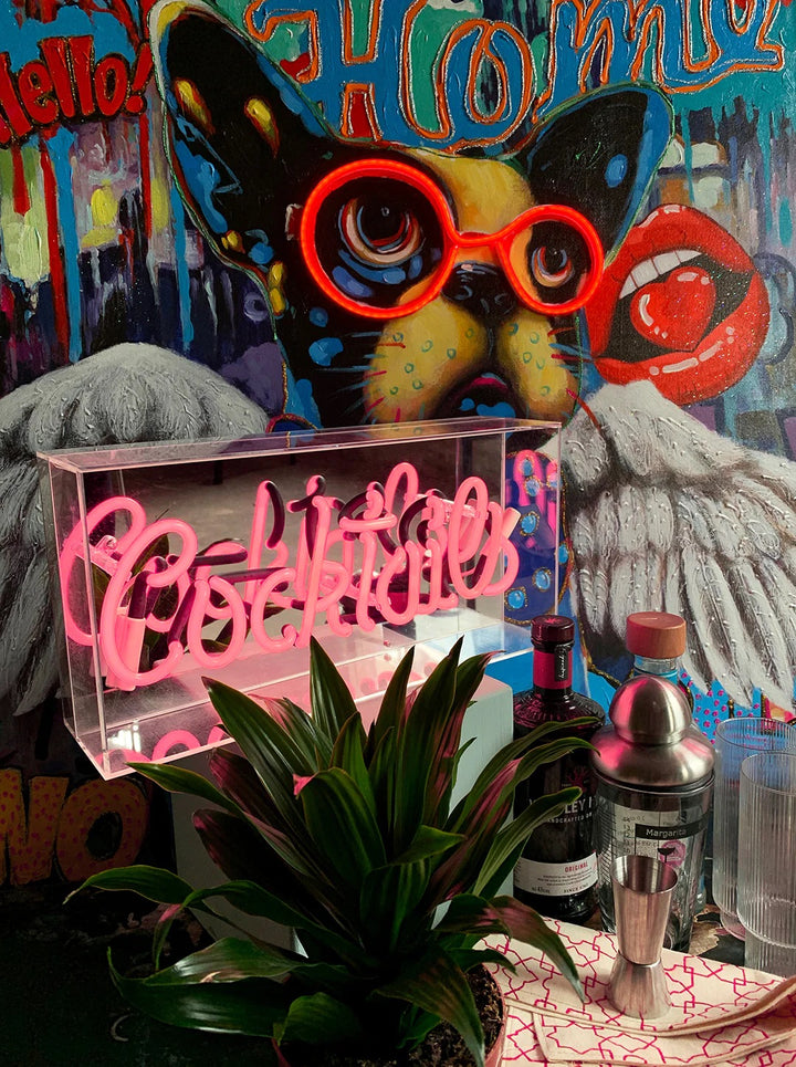 Neon Cocktail Glass Sign