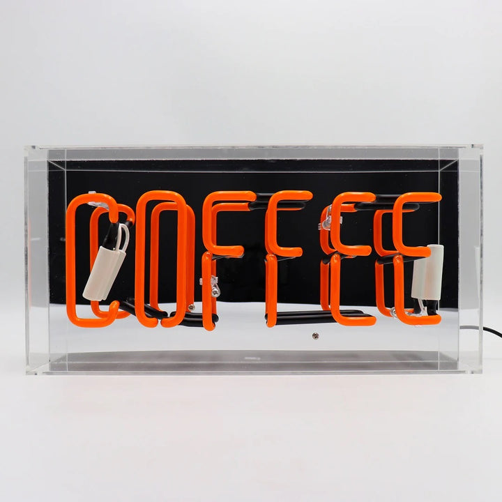 Neon Coffee Orange Glass Sign