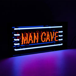 Neon Man Cave Glass Sign