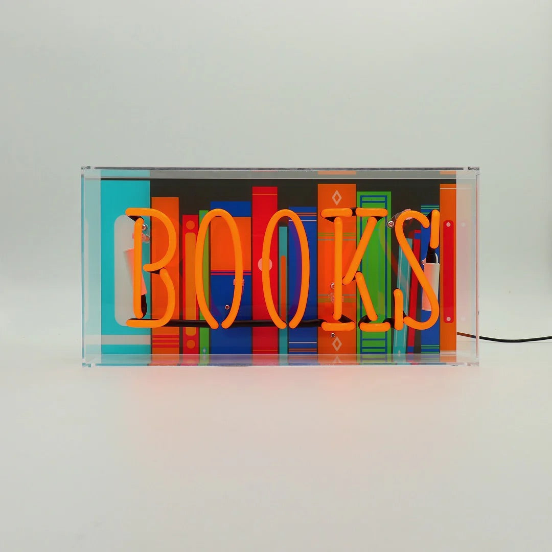 Books Neon Glass Sign