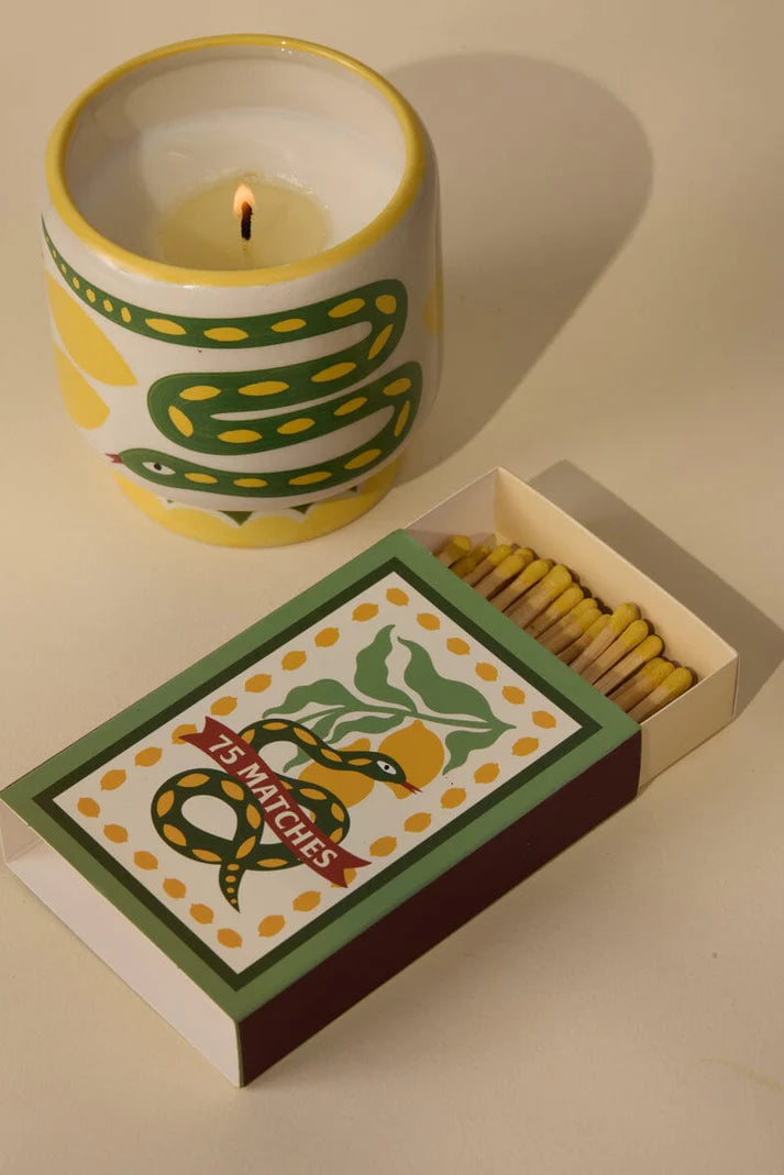Snake Ceramic Candle & Matches
