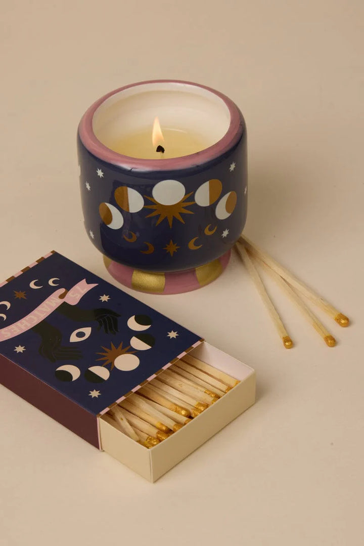 'Moon' Ceramic Candle & Matches
