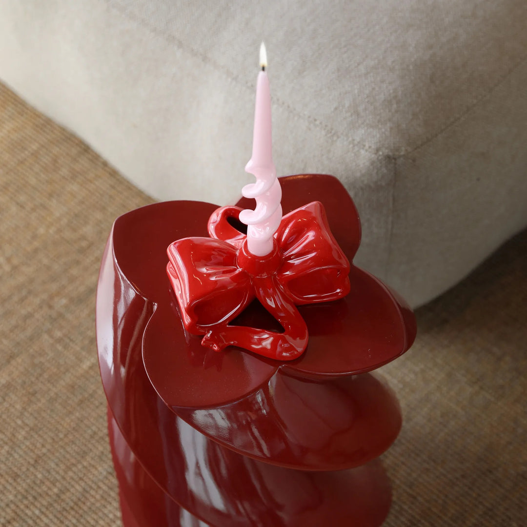 Candle Holder Red Ribbon