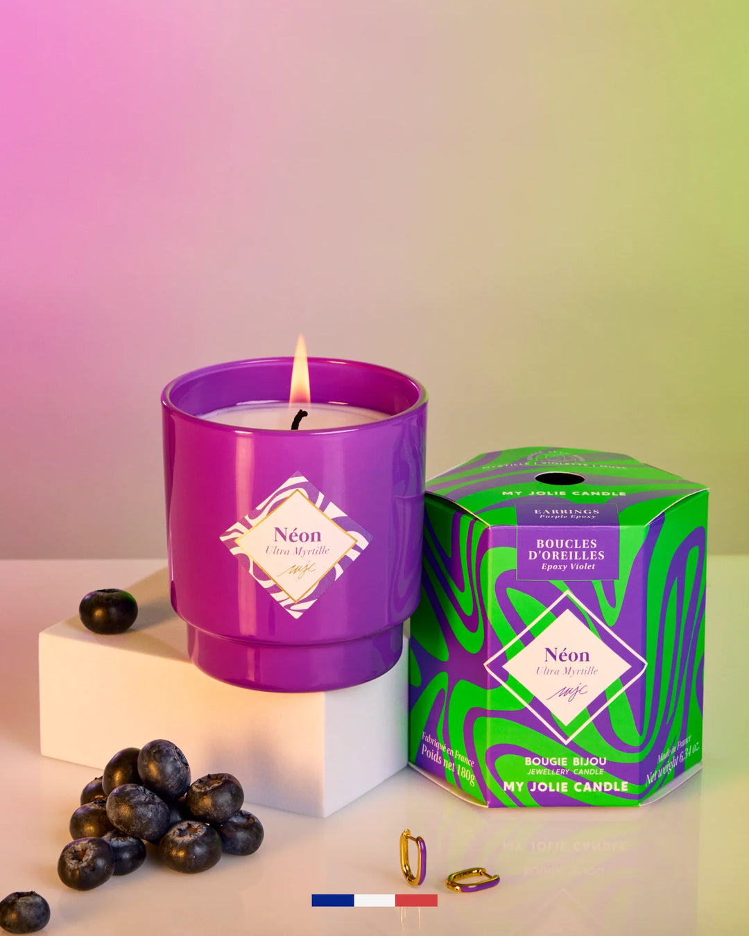 My Jolie Neon Candles & Earrings