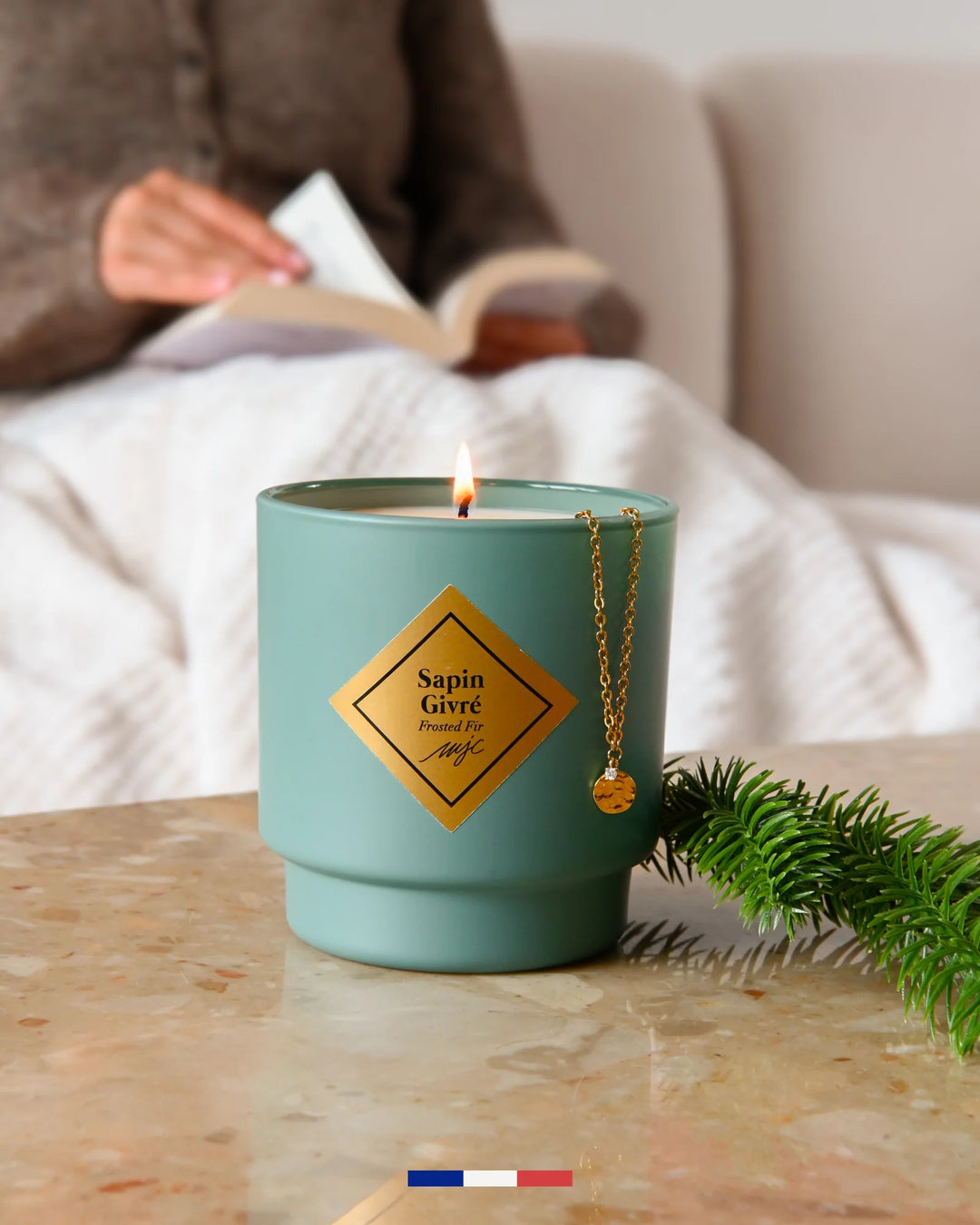 My Jolie Frosted Fir Tree Jewel Candle