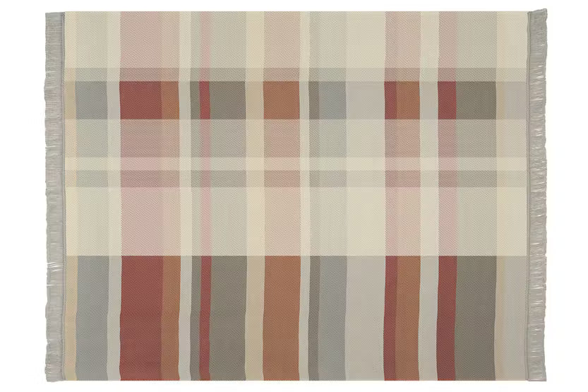 Panel Check Grey &amp; Red Blanket