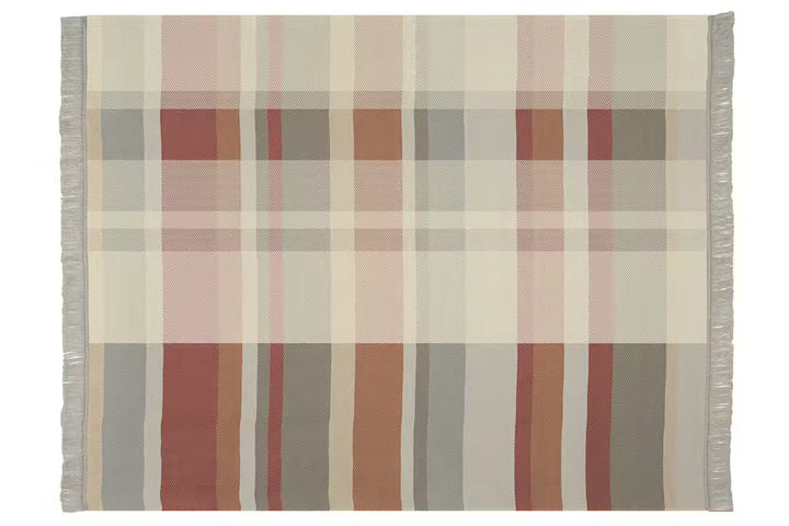 Panel Check Grey &amp; Red Blanket