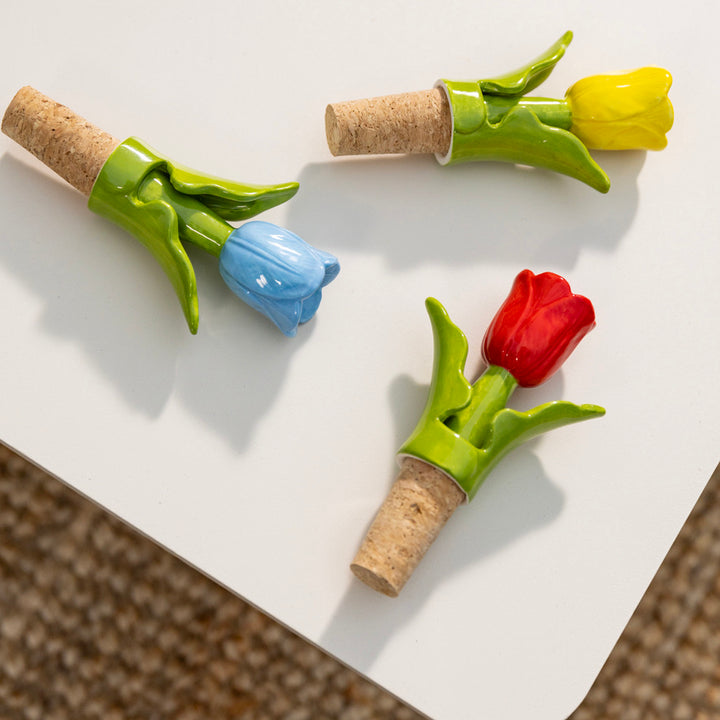 &amp;k Yellow Tuilip Bottle Stopper