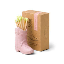 Pink Cowboy Boot Holder & Matches