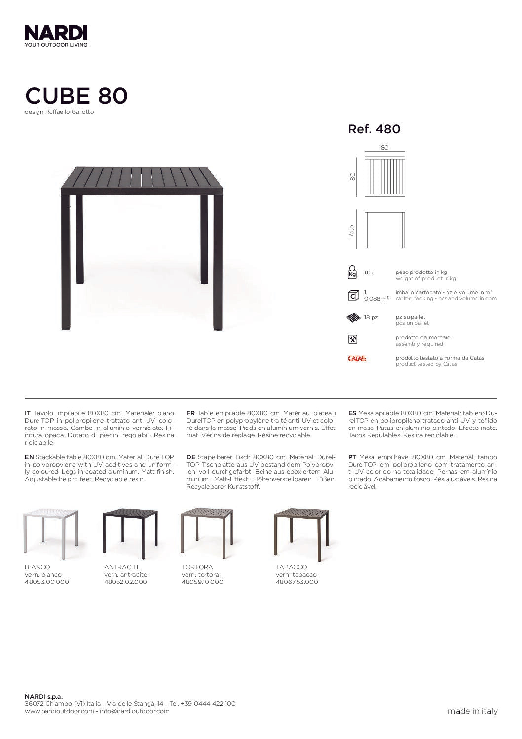 Nardi 'Cube Table'