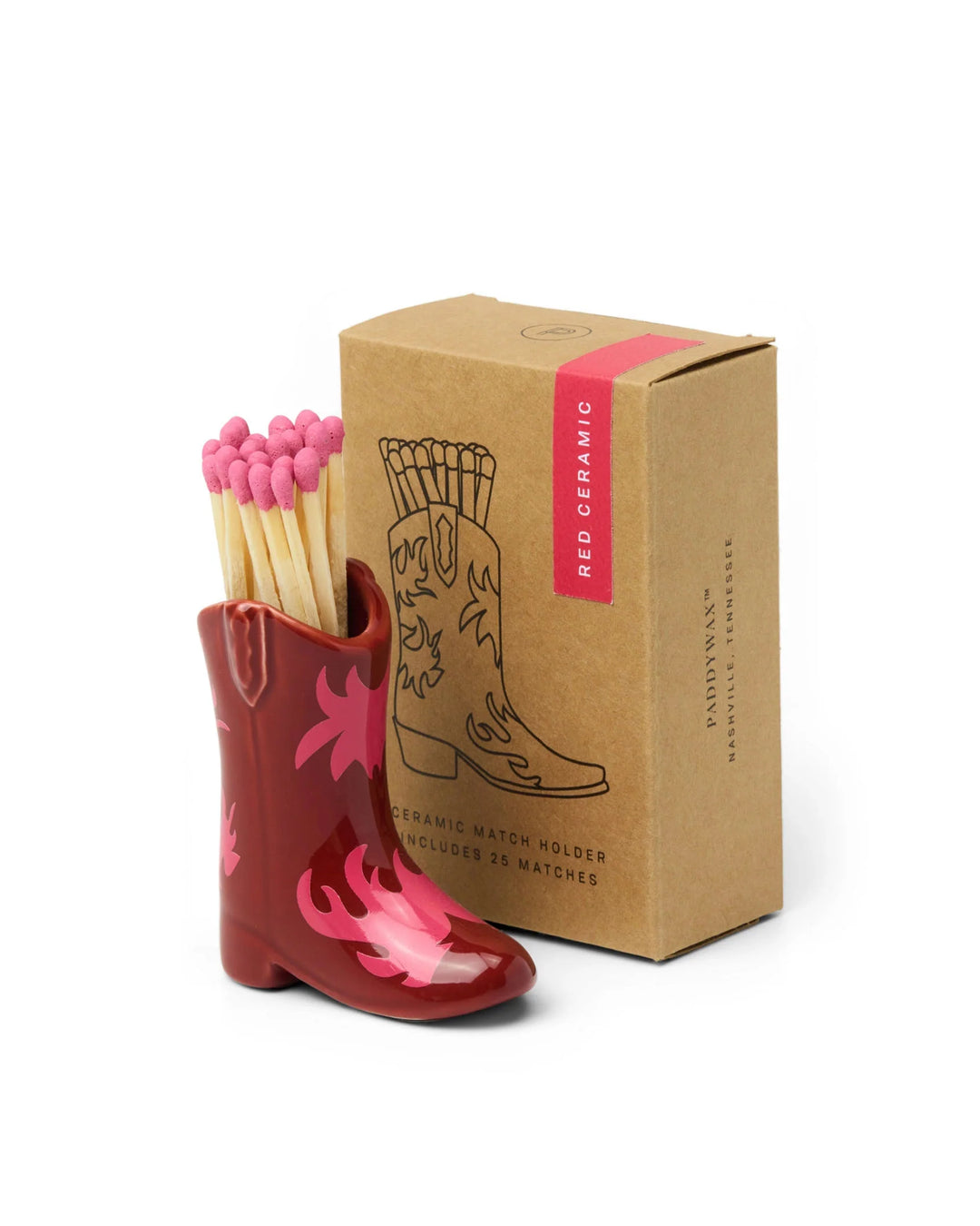 Red & Pink Ceramic Boot Matches