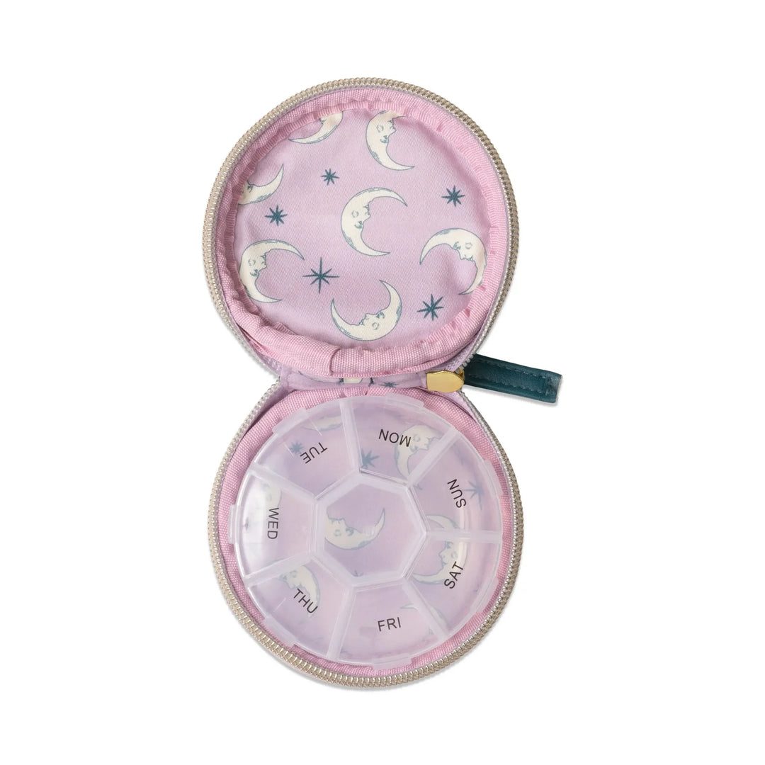 Teal Moon Pill Case