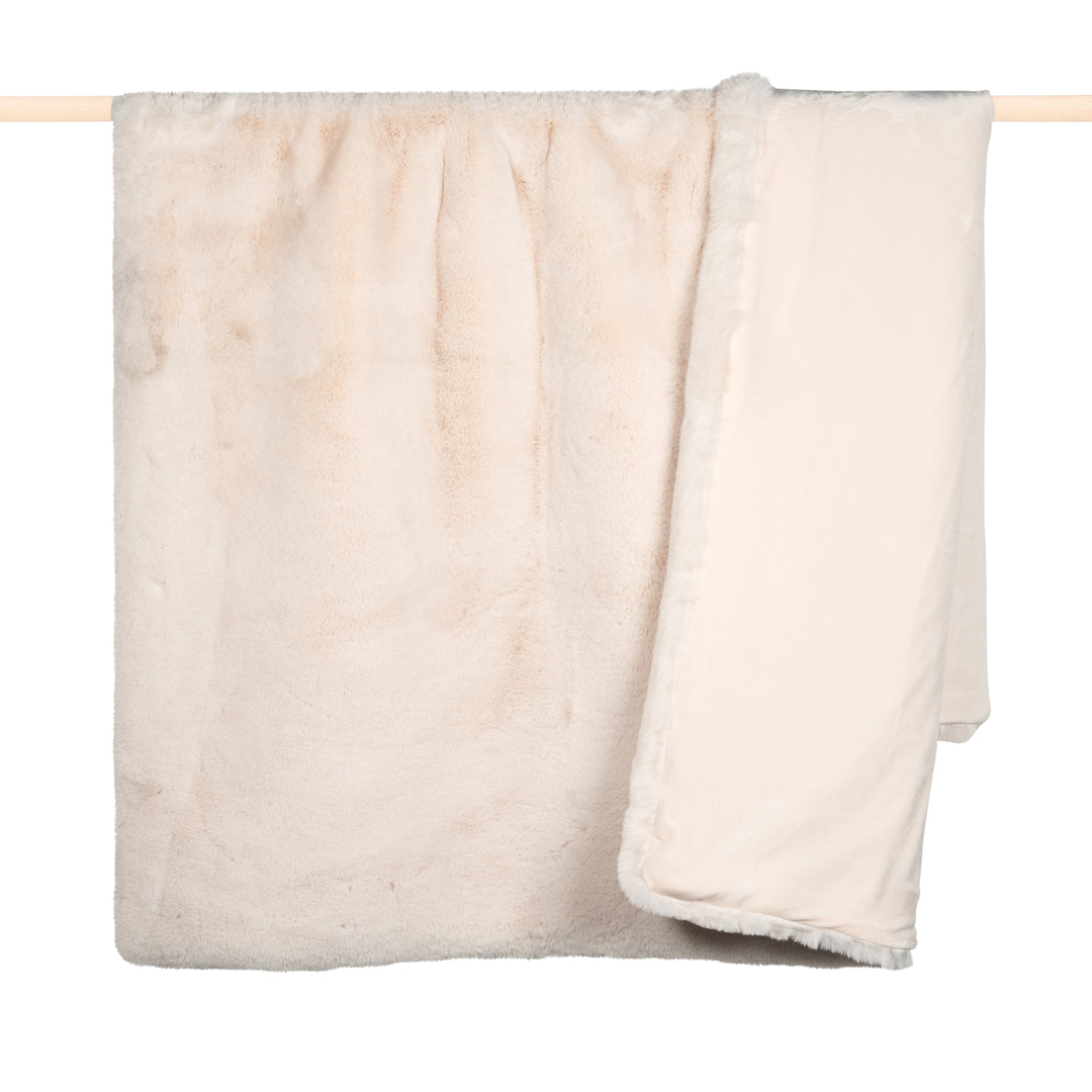 Evita Ivory Faux Fur Blanket