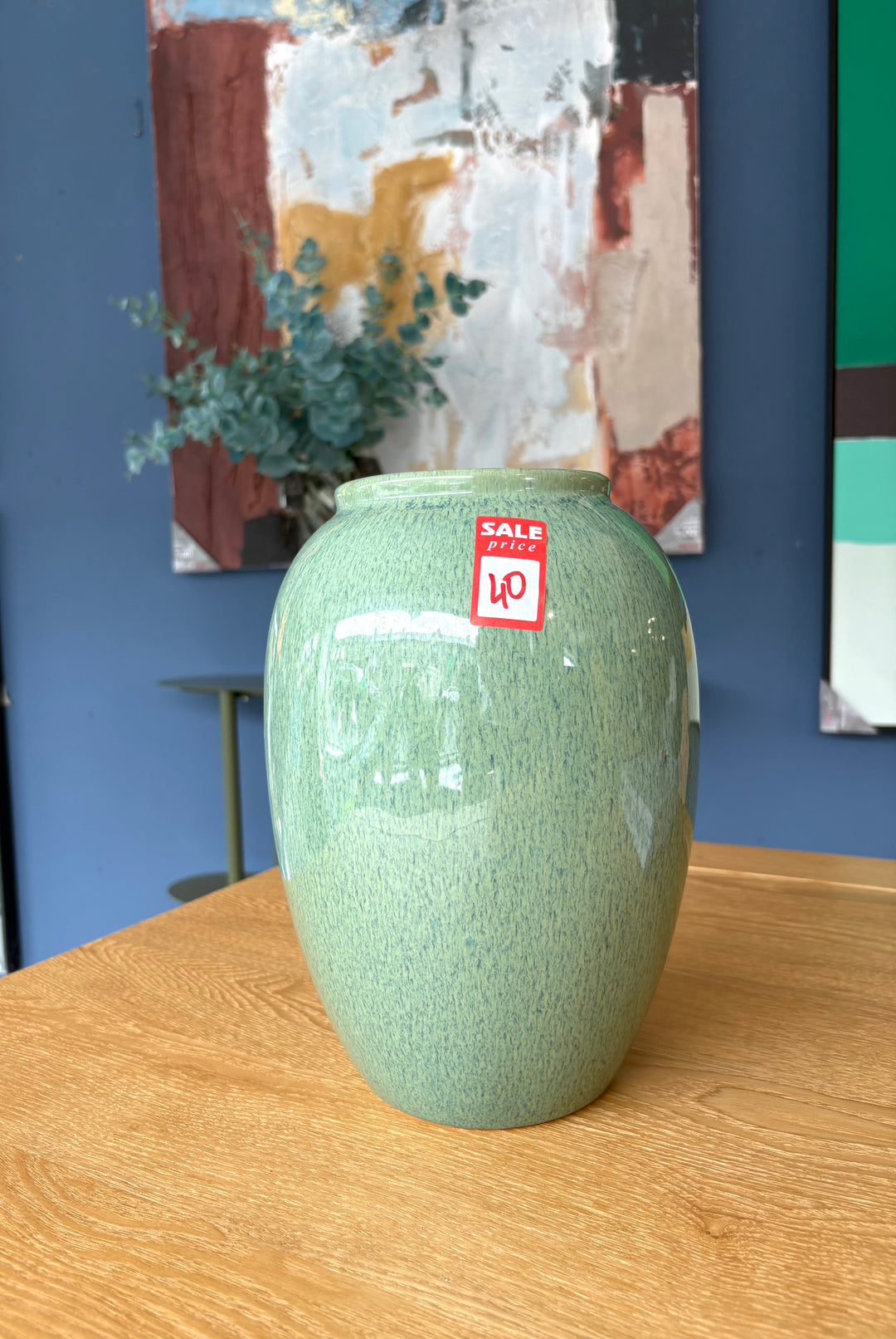 SALE Green Ceramic Vase