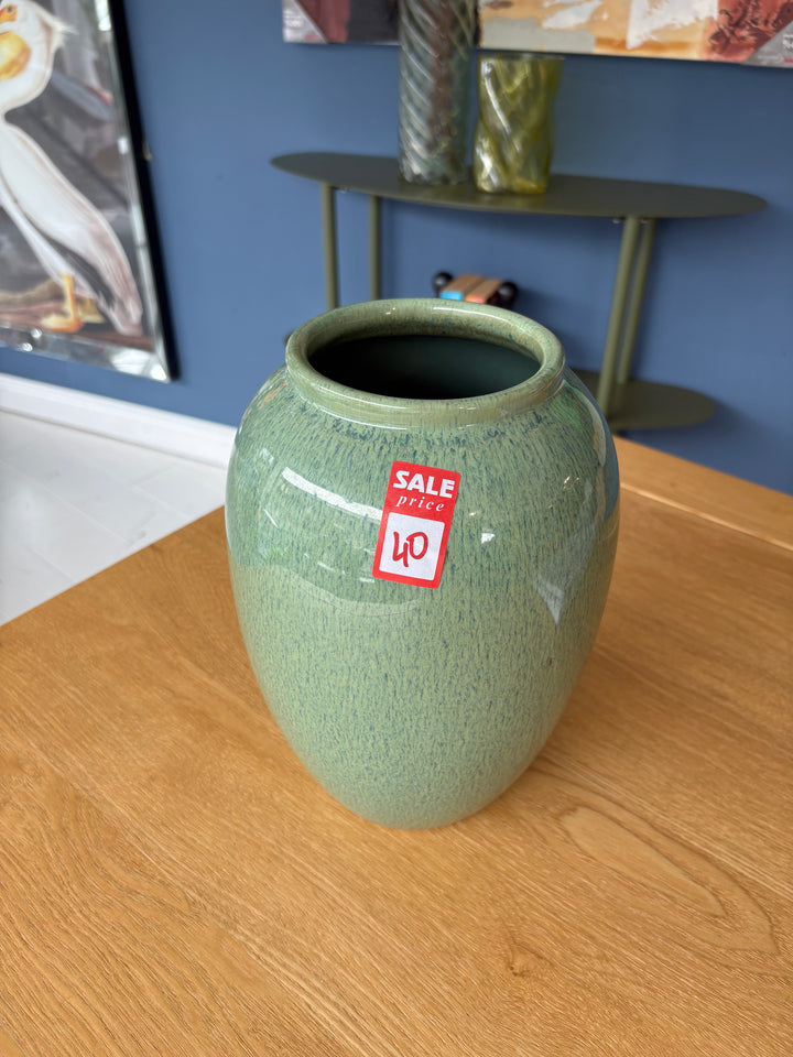 SALE Green Ceramic Vase