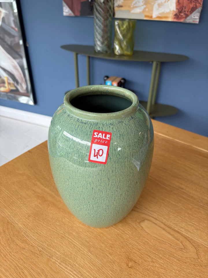 SALE Green Ceramic Vase