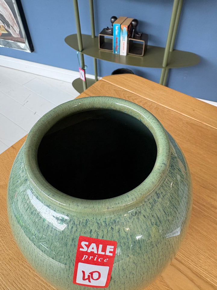 SALE Green Ceramic Vase