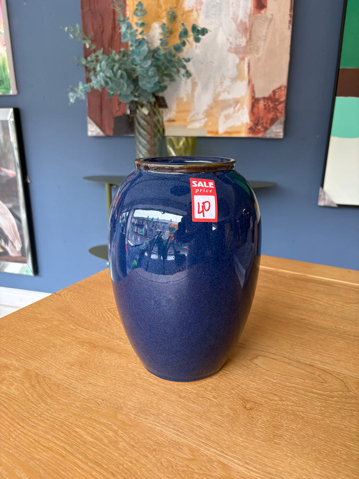 SALE Blue Ceramic Vase
