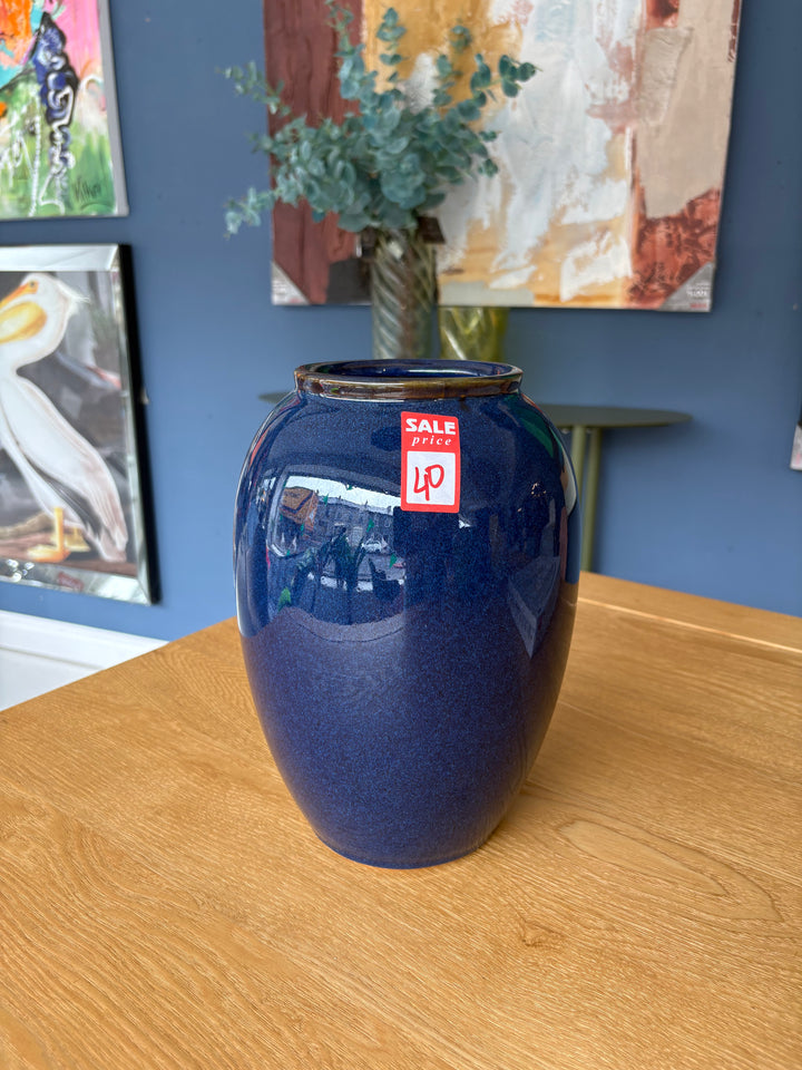 SALE Blue Ceramic Vase