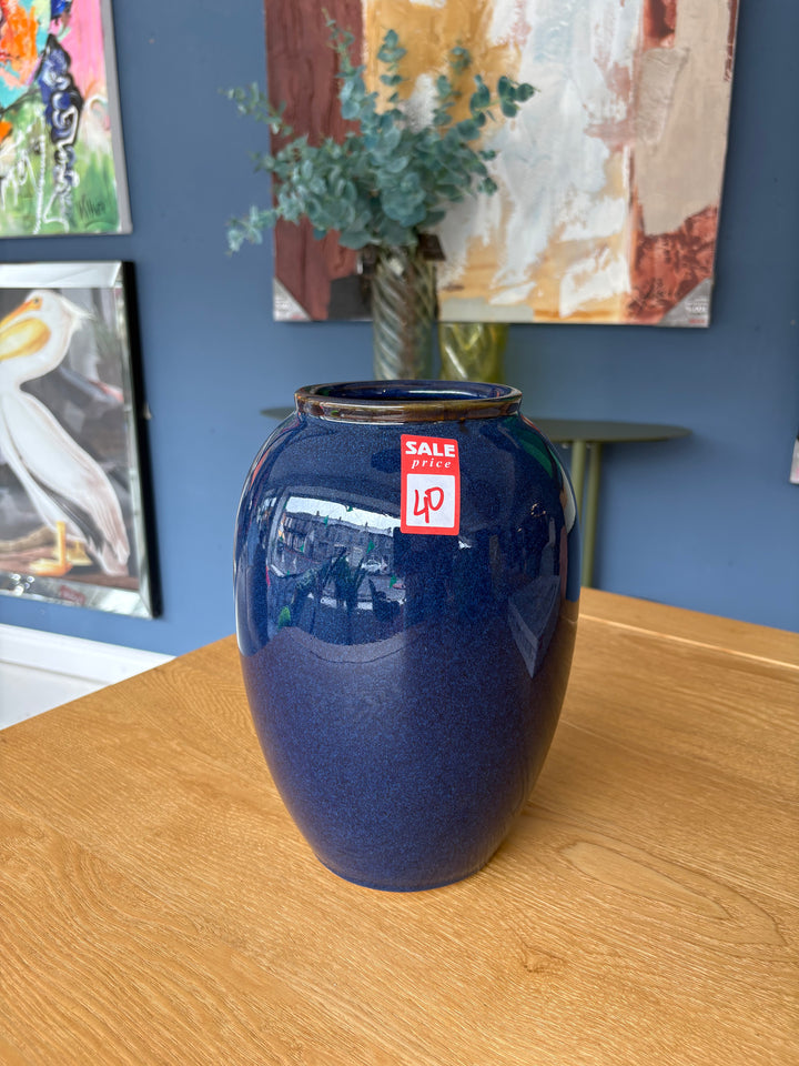 SALE Blue Ceramic Vase