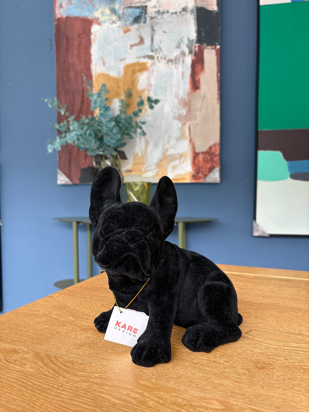 SALE Black Velvet Dog Coinbank