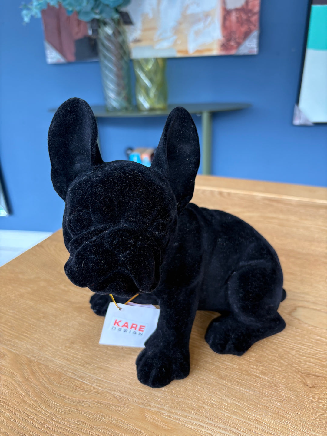 SALE Black Velvet Dog Coinbank