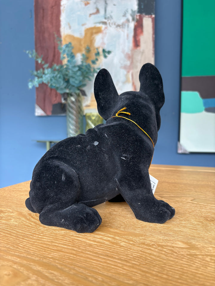 SALE Black Velvet Dog Coinbank