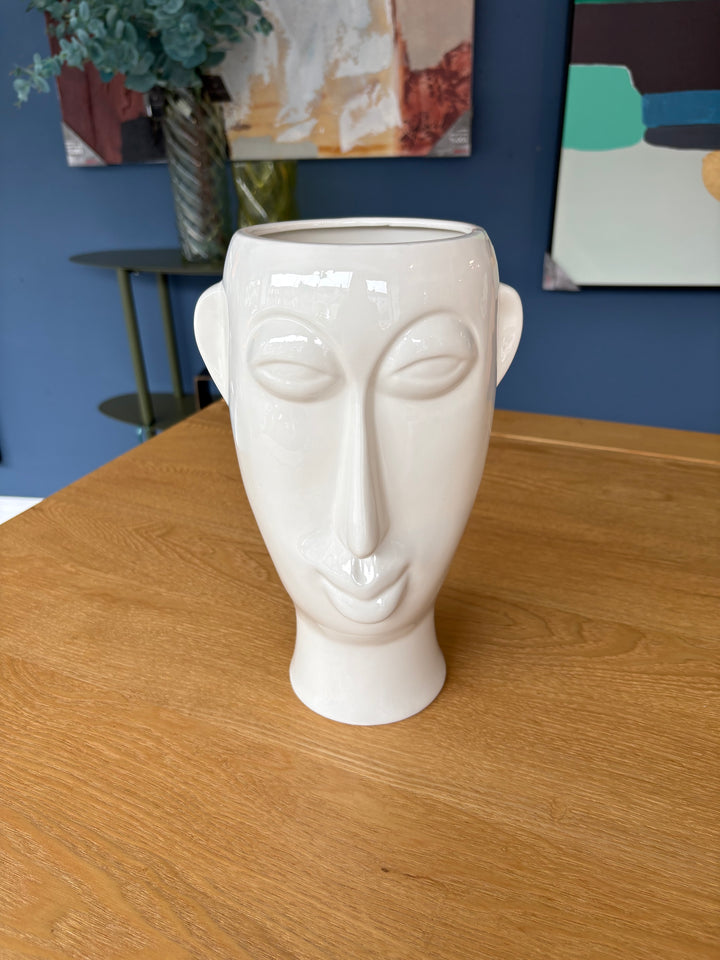 SALE White Mask Vases