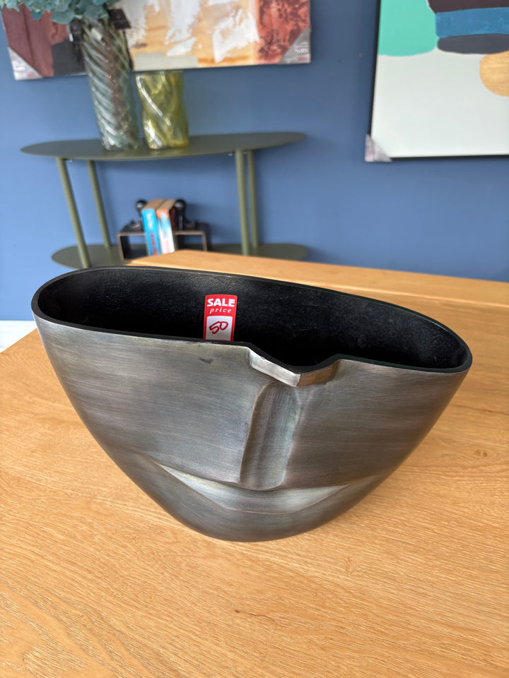 SALE Half Face Metal Vase