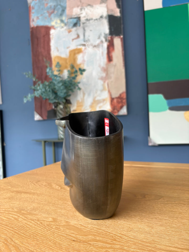 SALE Half Face Metal Vase
