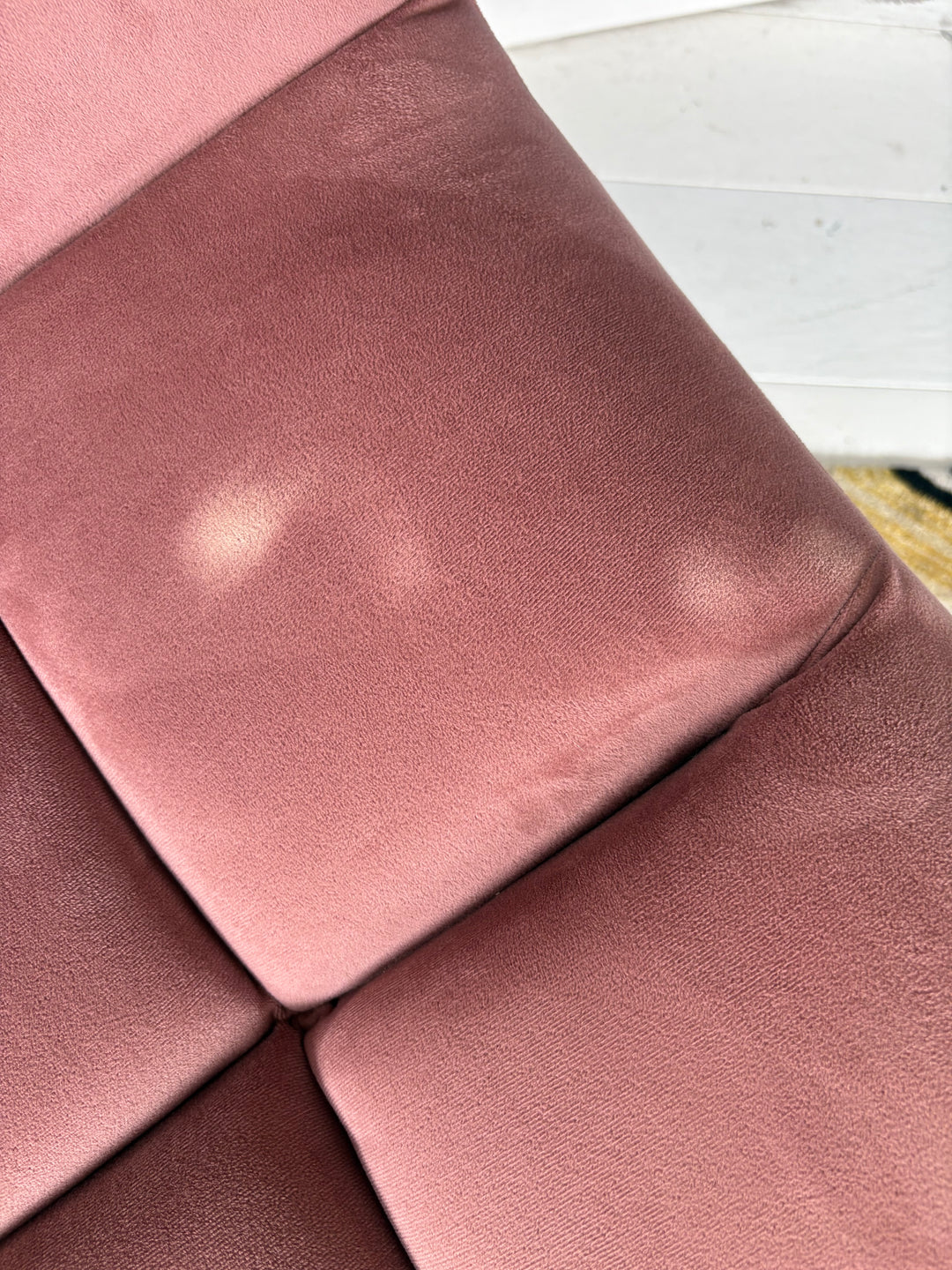 Sale Ex Display Pink Velvet Swivel Lounge Chair &amp; Hocker