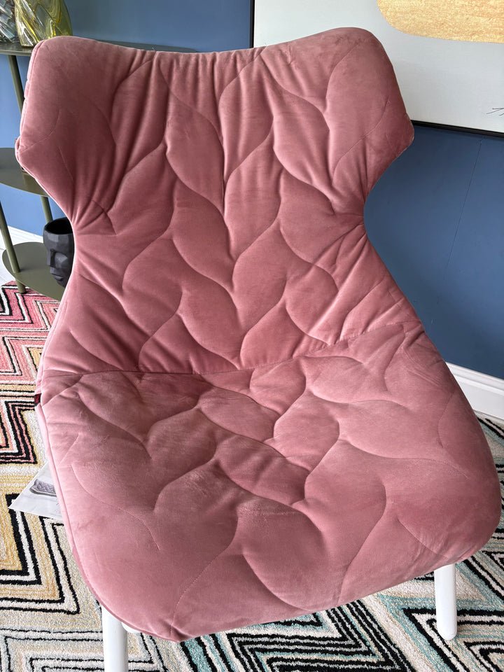 Sale Ex-Display Kartell Foliage Velvet Pink Lounge Chair
