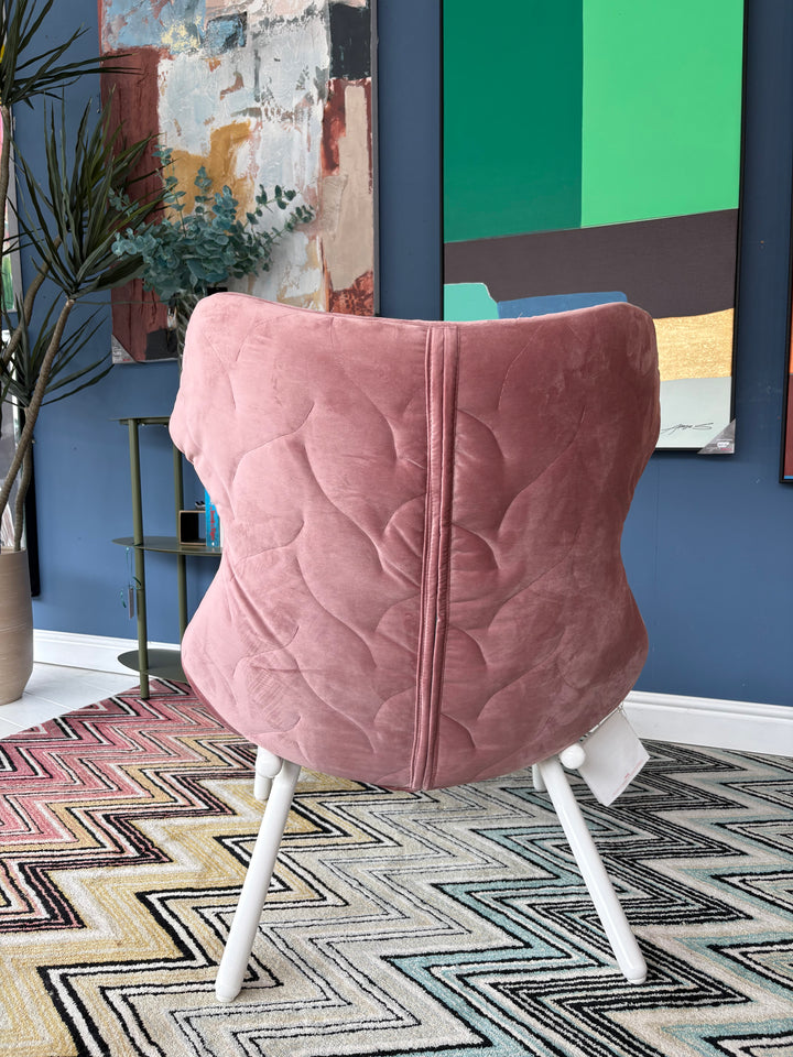 Sale Ex-Display Kartell Foliage Velvet Pink Lounge Chair