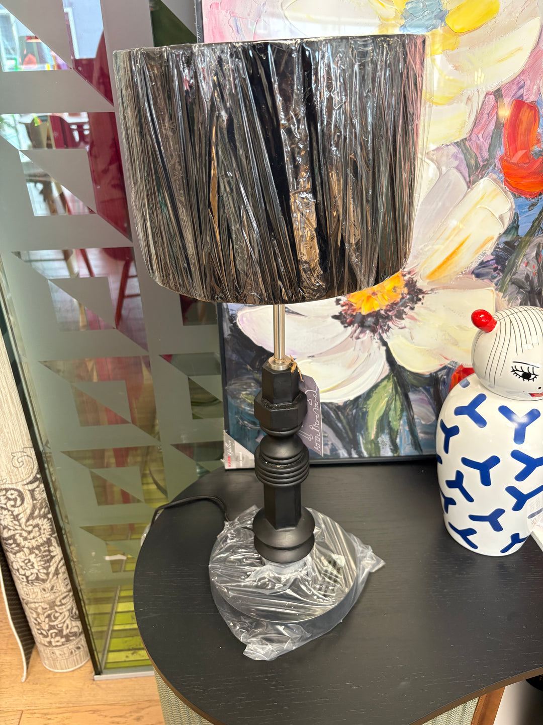 SALE Black Totem Table Lamp