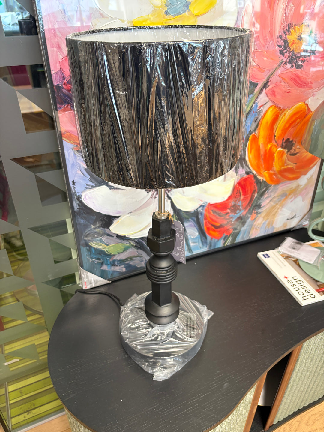 SALE Black Totem Table Lamp