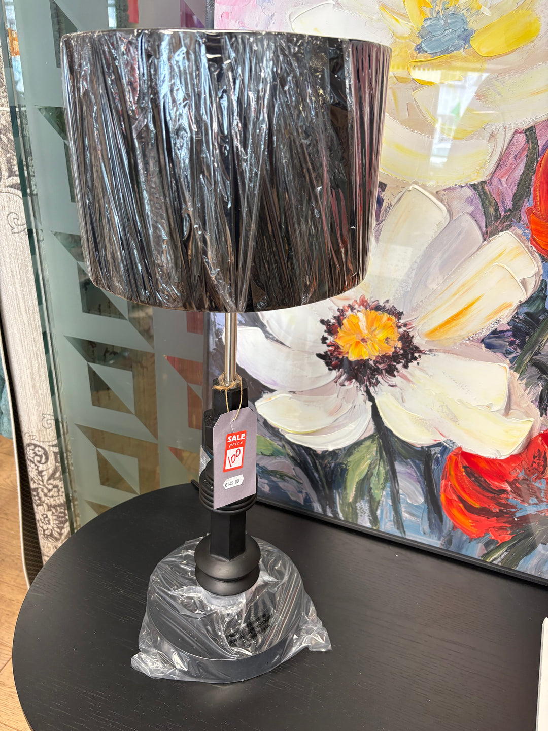 SALE Black Totem Table Lamp