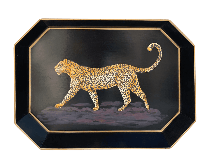 Leopard Iron Hand Painted Tray