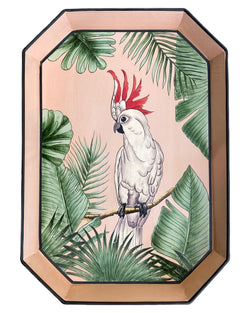 Cockatoo Bird Iron Hand Painted Tray