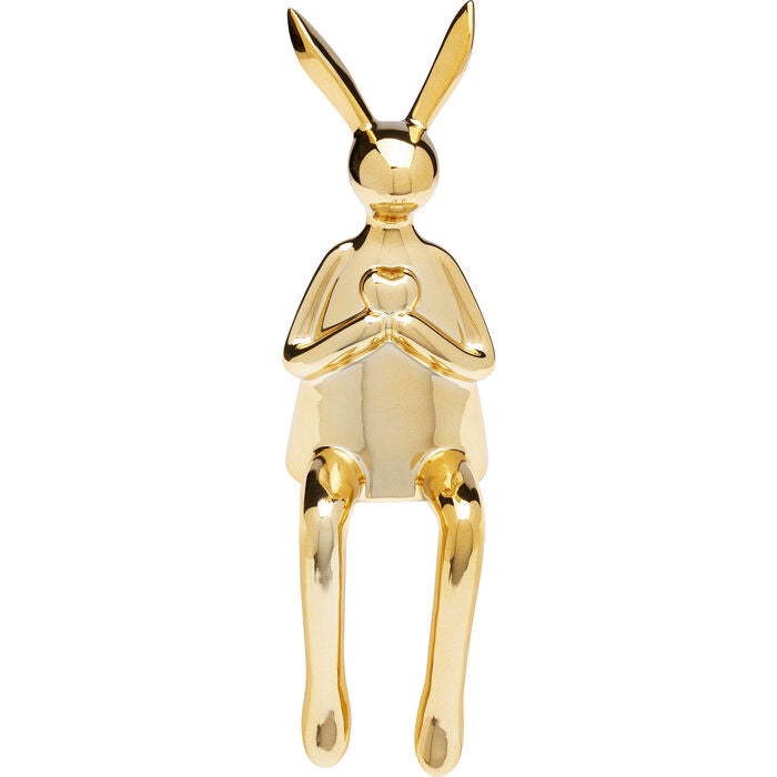 Gold Sitting Heart Rabbit Deco