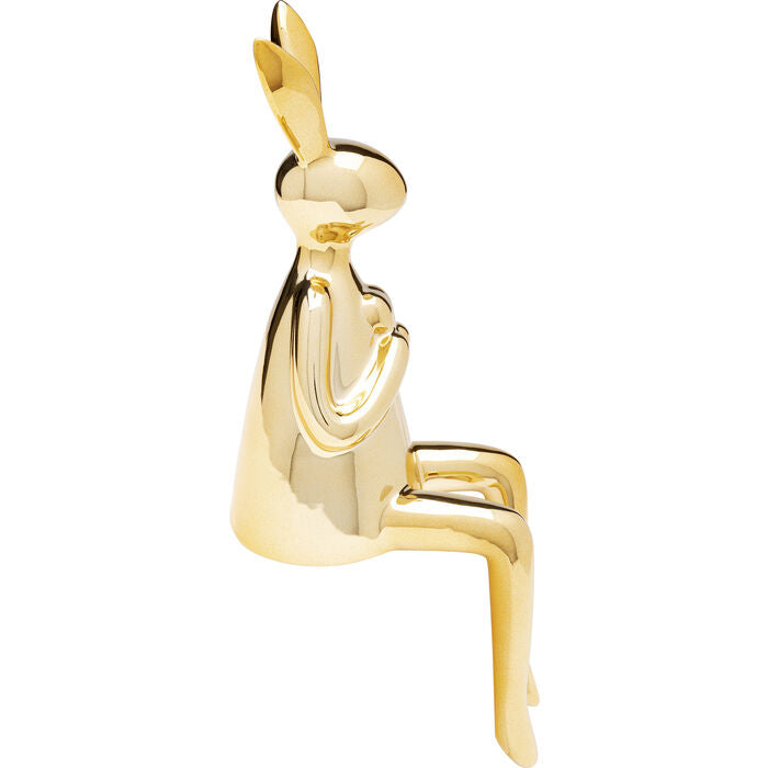 Gold Sitting Heart Rabbit Deco