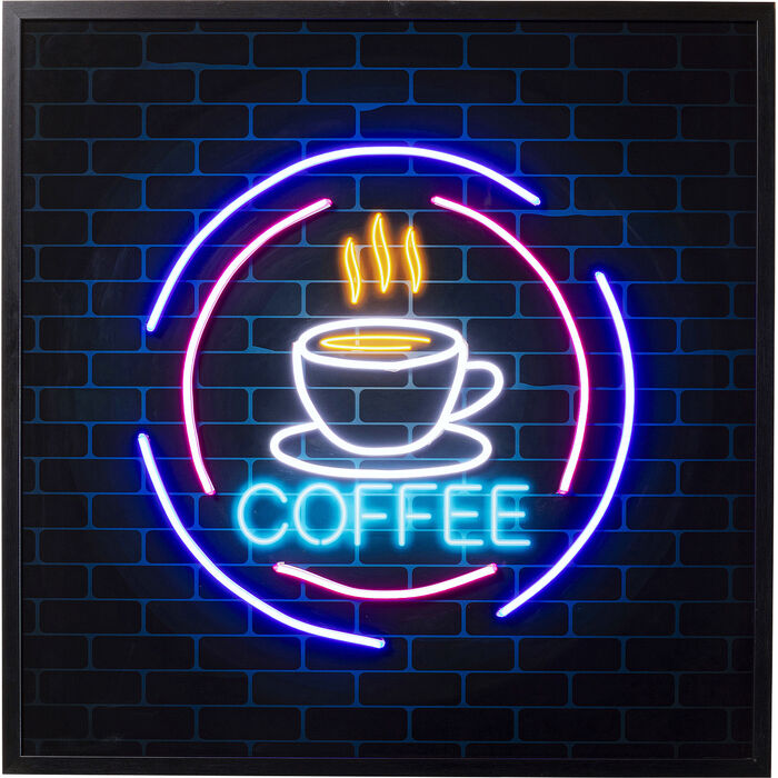 Neon Coffee Cup Wall Art