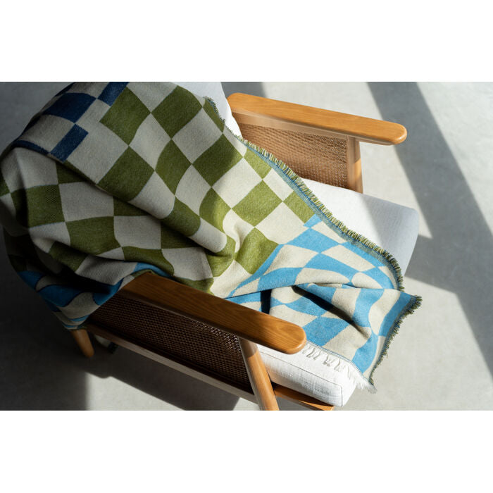 Blanket Checker Blue Green