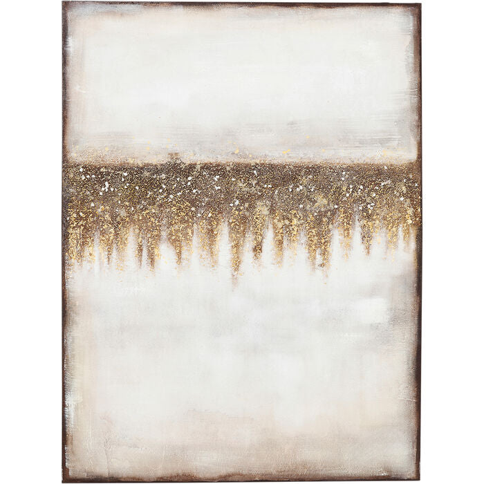 Gold Abstract Fields Canvas Painting